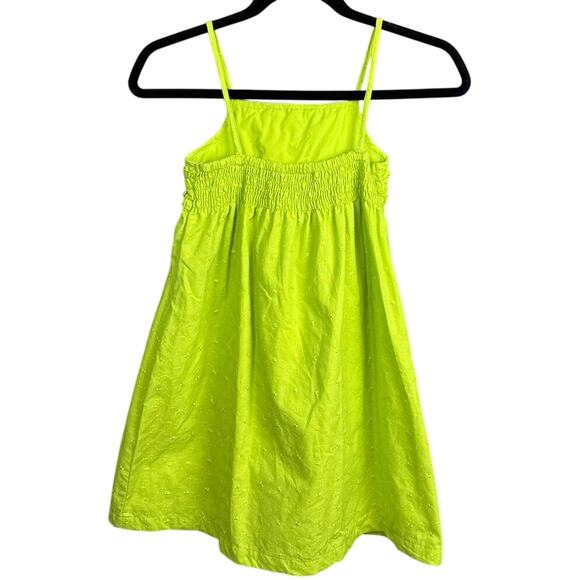penelope mack Girls Smocked Sundress Lime Green Eyelet Cotton Size 8 NWOT - Picture 2 of 7